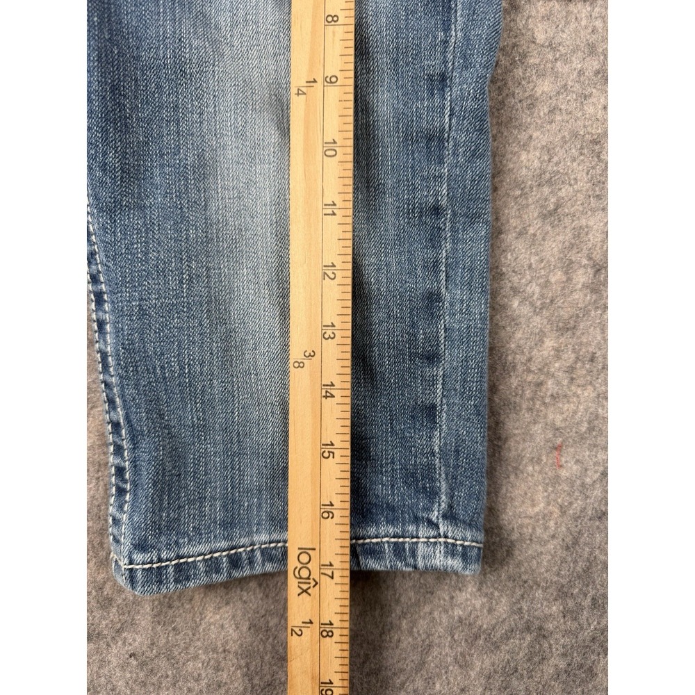 Miss Me Girls Stretch Embellished Bermuda Blue Denim Jean Shorts Size 14 JK5415M - Picture 4 of 9